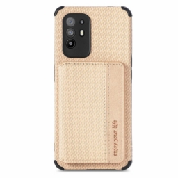 Kuori Oppo A94 5G Carbon Fiber Korttikotelo