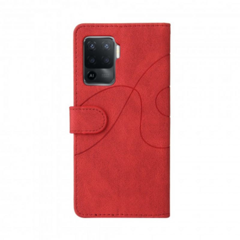 Nahkakotelo Oppo A94 5G Signature Kaksisävyinen Keinonahka