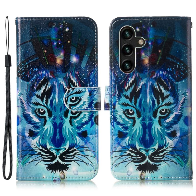 Kotelot Samsung Galaxy S24 Fe Wolf Print Strap Suojakuori