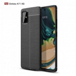 Kuori Samsung Galaxy A71 5G Double Line Litchi Leather Effect