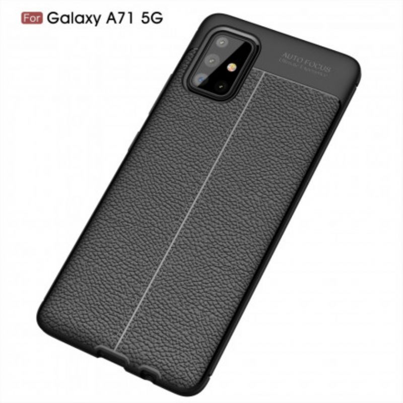 Kuori Samsung Galaxy A71 5G Double Line Litchi Leather Effect