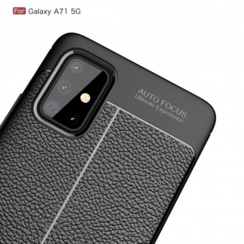 Kuori Samsung Galaxy A71 5G Double Line Litchi Leather Effect