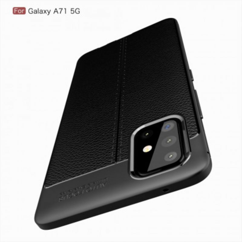 Kuori Samsung Galaxy A71 5G Double Line Litchi Leather Effect