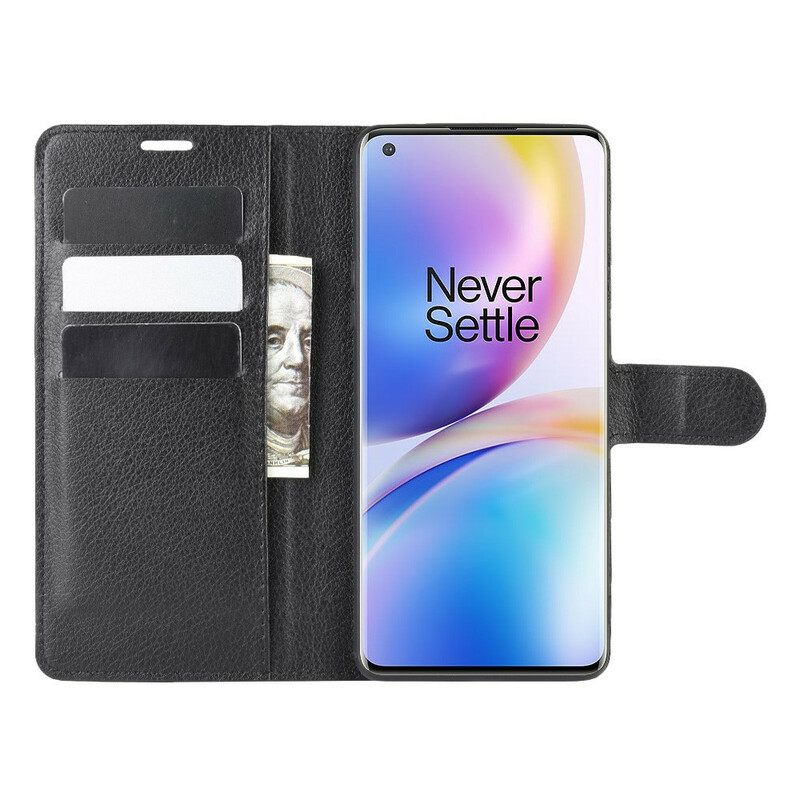 Kotelot OnePlus 8 Pro Style Premium Litchi Leather