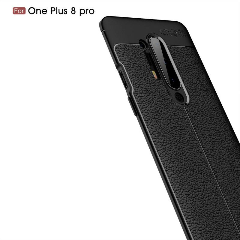 Kuori OnePlus 8 Pro Double Line Litchi Leather Effect