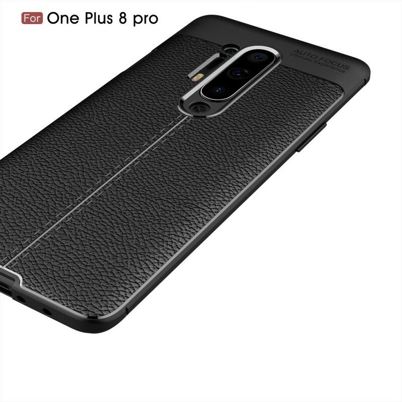 Kuori OnePlus 8 Pro Double Line Litchi Leather Effect