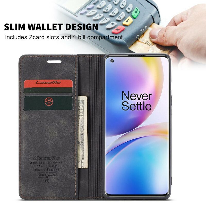 Puhelinkuoret OnePlus 8 Pro Kotelot Flip Caseme Keinonahka