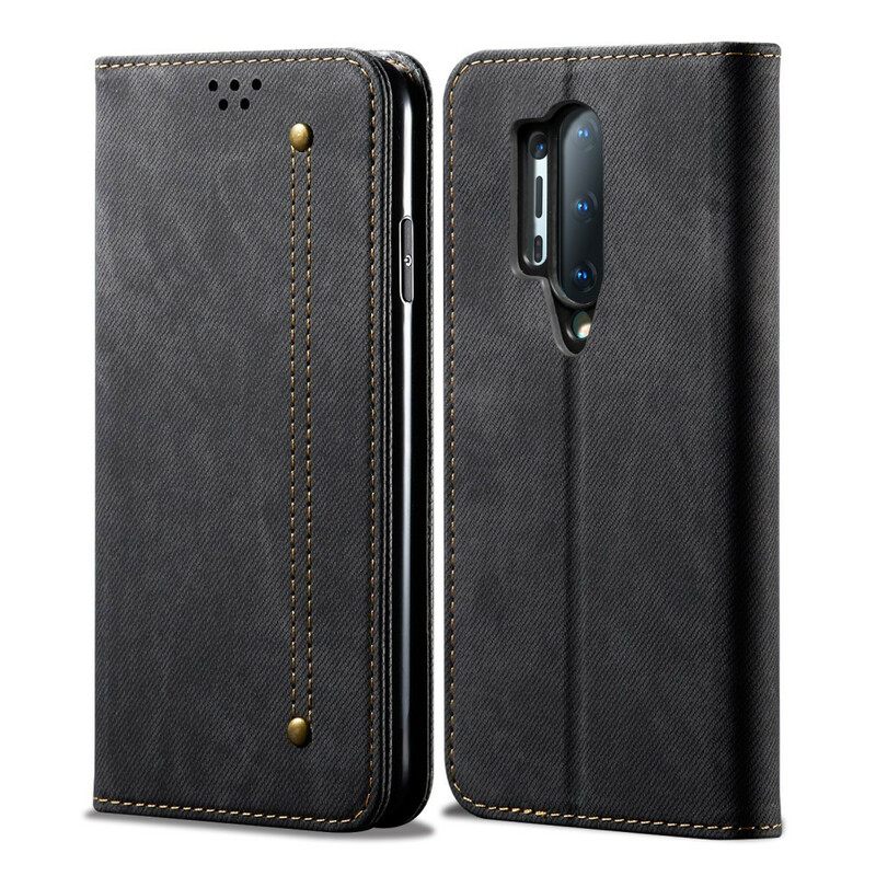 Puhelinkuoret OnePlus 8 Pro Kotelot Flip Faux Leather Jeans Texture