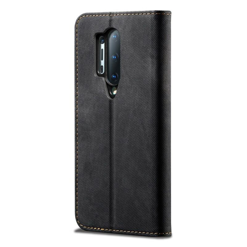 Puhelinkuoret OnePlus 8 Pro Kotelot Flip Faux Leather Jeans Texture