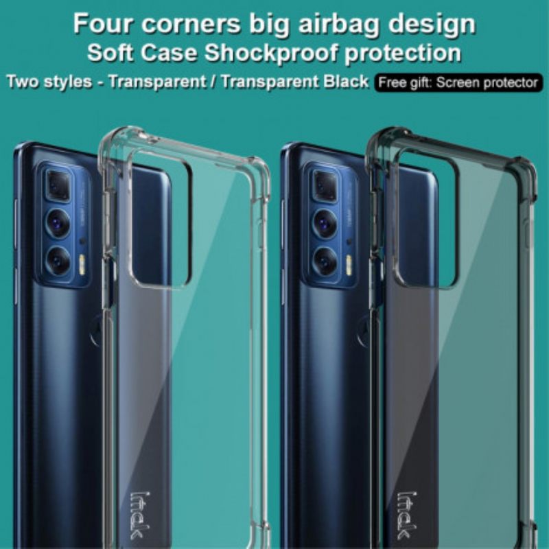 Case Motorola Edge 20 Pro Läpinäkyvä Imak-näytönkalvolla