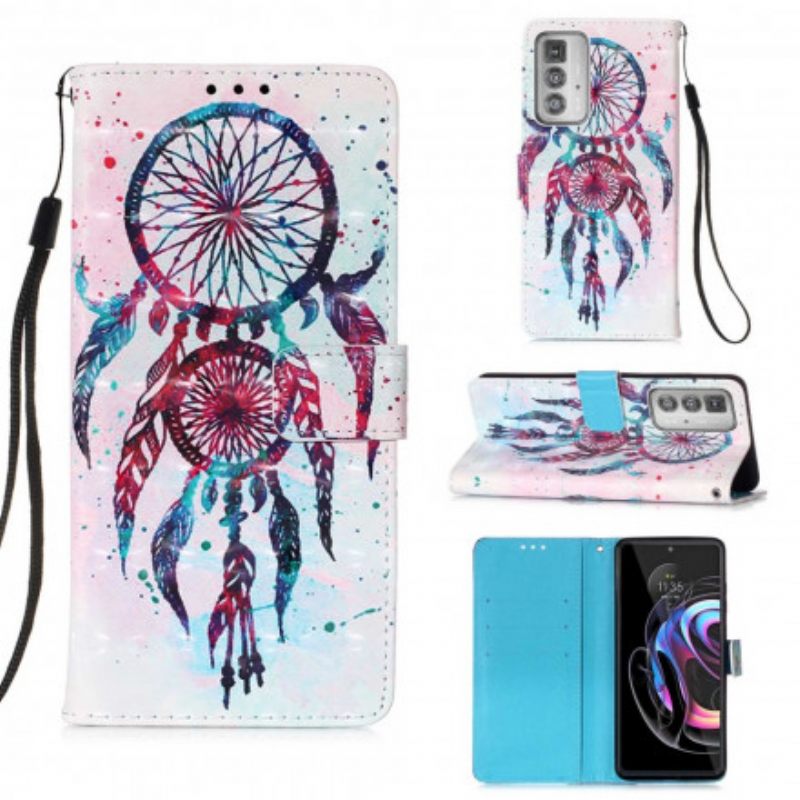 Flip Case Motorola Edge 20 Pro Watercolour Dreamcatcher