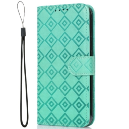 Flip Case Moto G71 5G Keinonahkainen Ruudullinen Kuvio