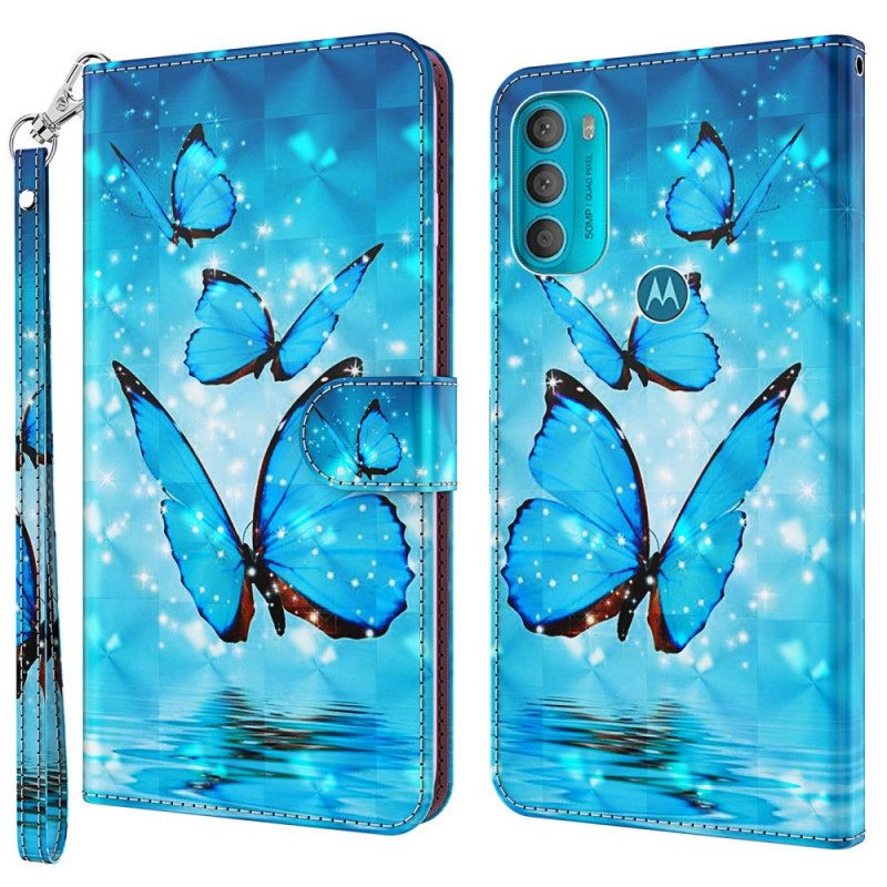 Kotelot Moto G71 5G Flying Blue Butterflies