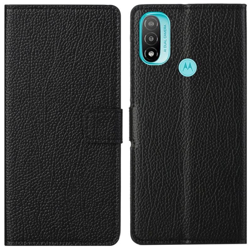 Kotelot Moto G71 5G Litchi Grain Leather Effect