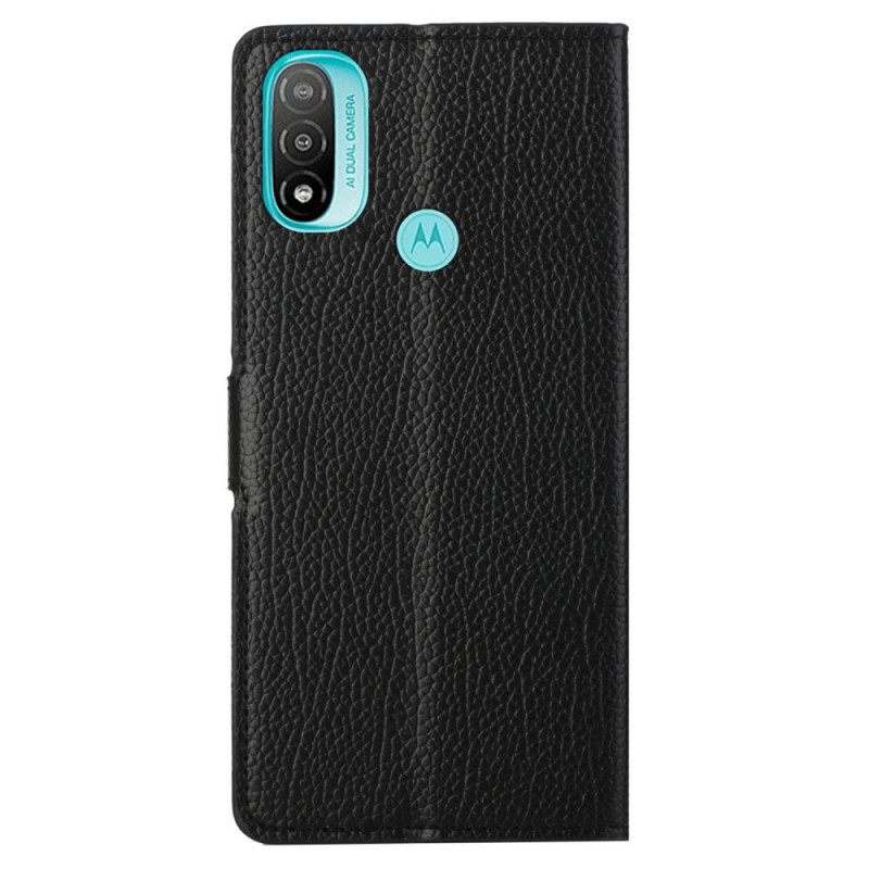 Kotelot Moto G71 5G Litchi Grain Leather Effect