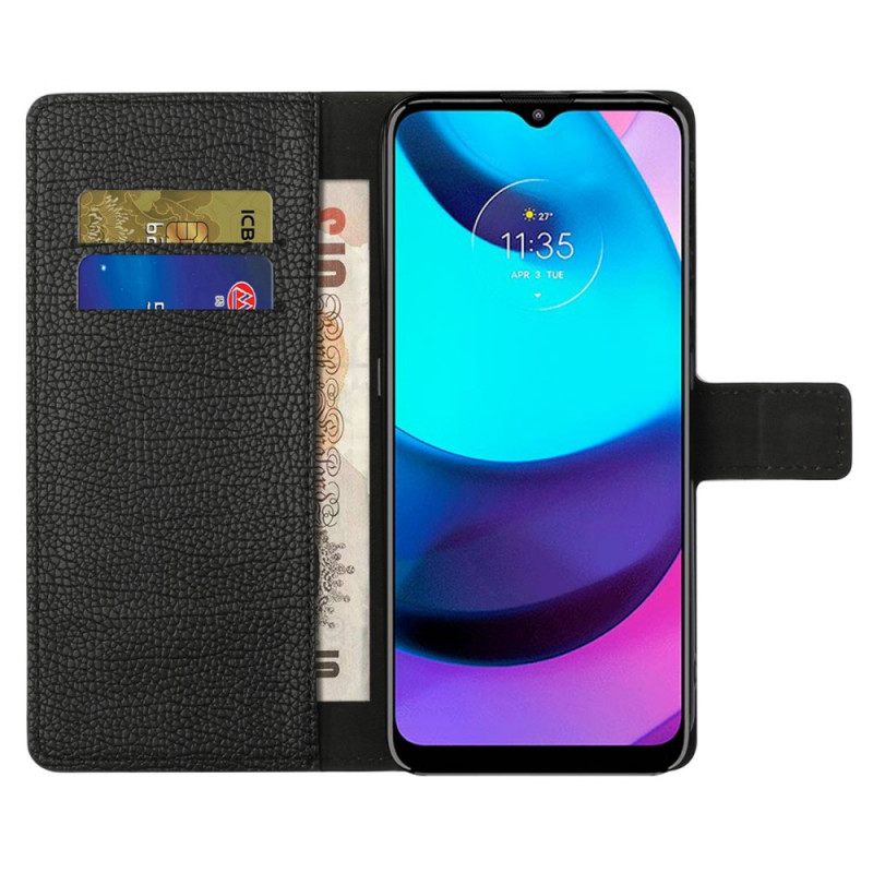 Kotelot Moto G71 5G Litchi Grain Leather Effect