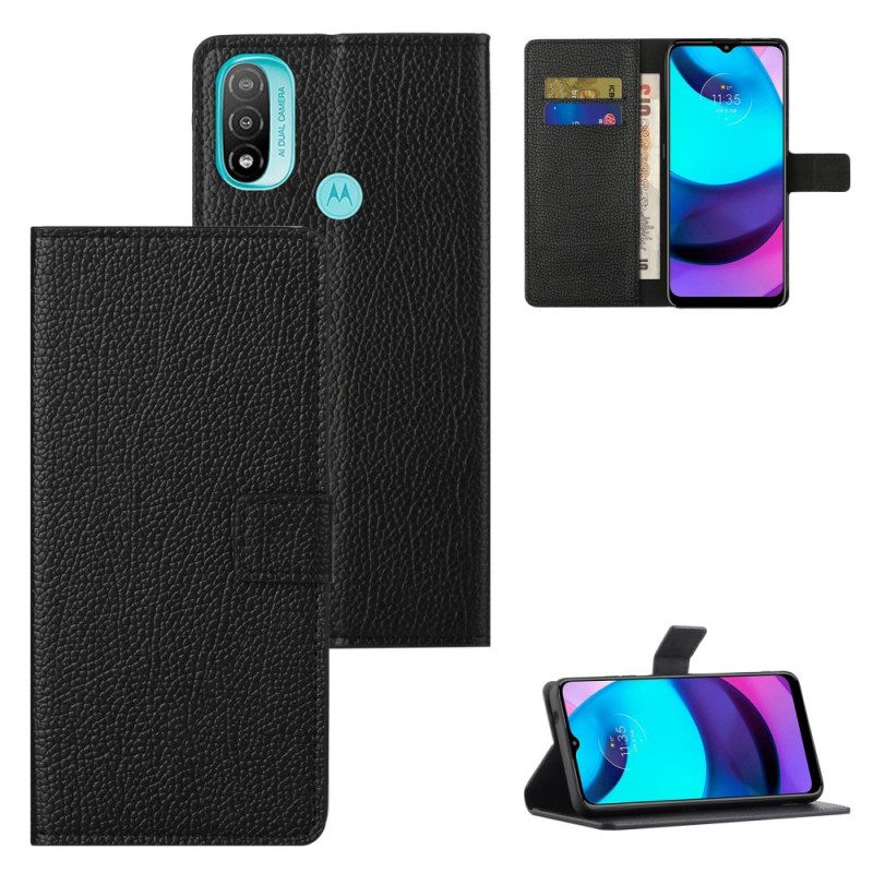 Kotelot Moto G71 5G Litchi Grain Leather Effect