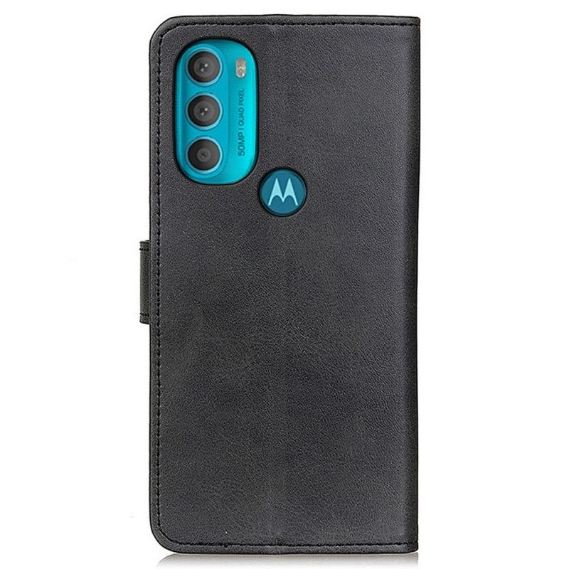 Kotelot Moto G71 5G Retro Mattanahkaefekti