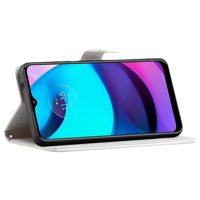 Kotelot Moto G71 5G Suojaketju Kuori Diamond Butterflies Hihnalla