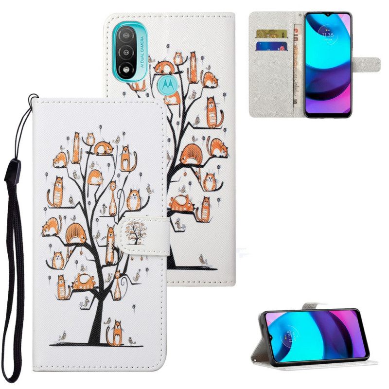 Kotelot Moto G71 5G Suojaketju Kuori Funky Cats Hihnalla