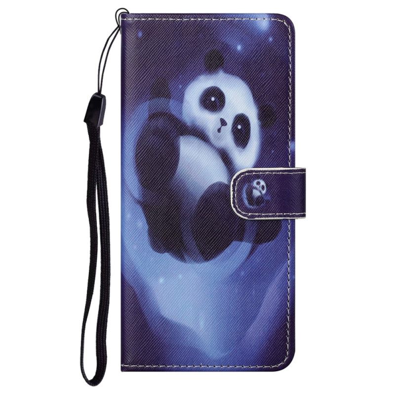 Kotelot Moto G71 5G Suojaketju Kuori Panda Space Lanyard