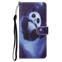 Kotelot Moto G71 5G Suojaketju Kuori Panda Space Lanyard