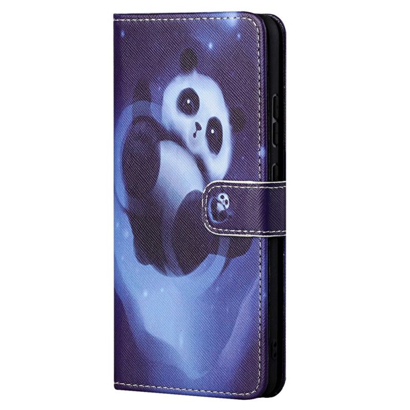 Kotelot Moto G71 5G Suojaketju Kuori Panda Space Lanyard