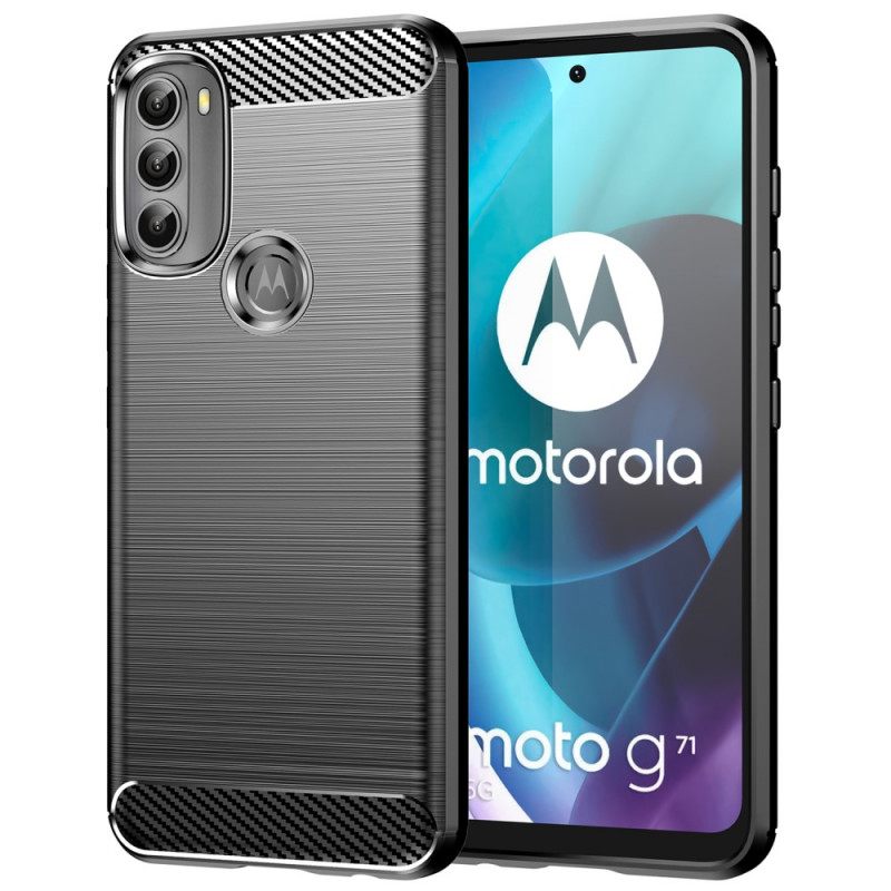 Kuori Moto G71 5G Harjattu Hiilikuitu