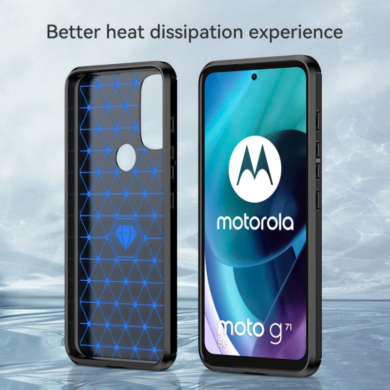 Kuori Moto G71 5G Harjattu Hiilikuitu