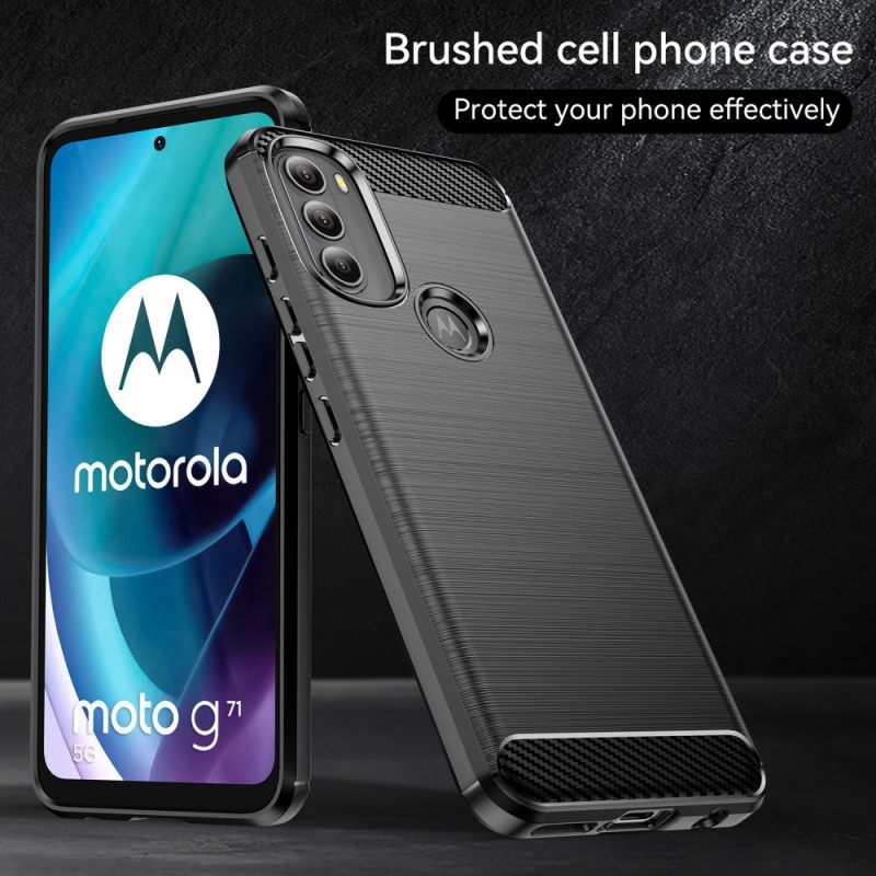 Kuori Moto G71 5G Harjattu Hiilikuitu