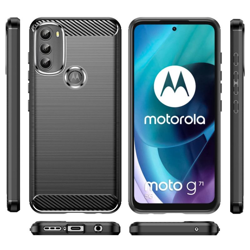 Kuori Moto G71 5G Harjattu Hiilikuitu