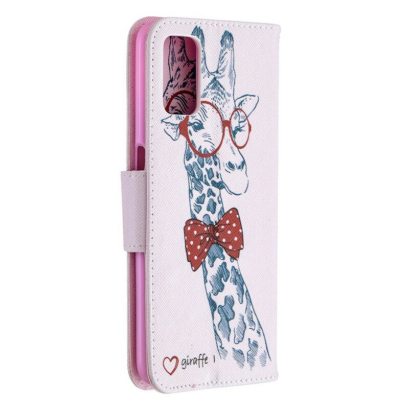 Nahkakotelo Oppo A72 Brainy Giraffe