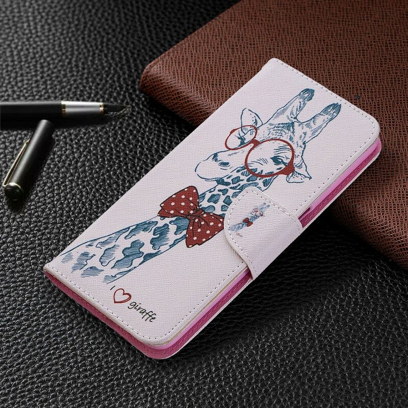 Nahkakotelo Oppo A72 Brainy Giraffe