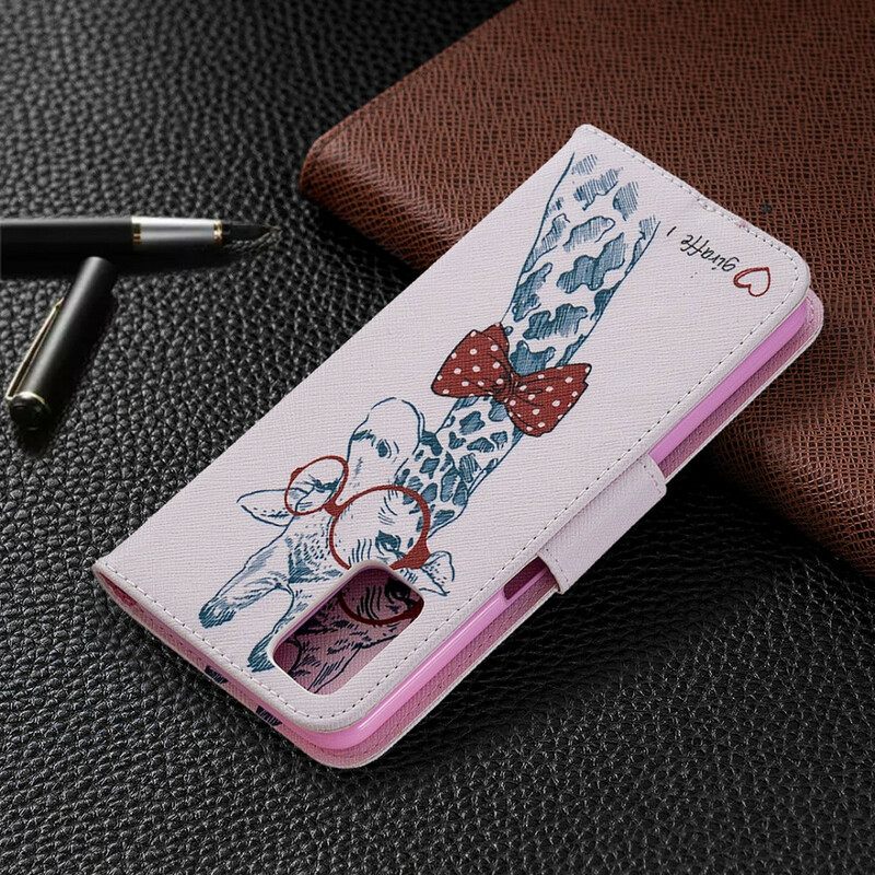 Nahkakotelo Oppo A72 Brainy Giraffe