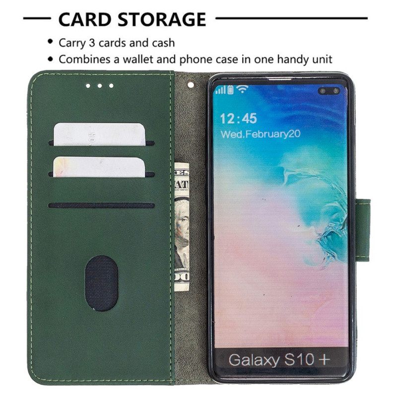 Flip Case Samsung Galaxy S10 Plus Classic Crocodile Skin Effect