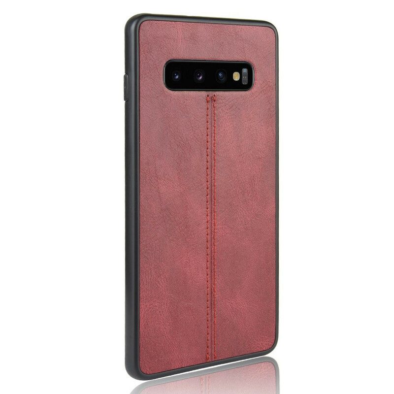 Kuori Samsung Galaxy S10 Plus Couture Nahkaefekti