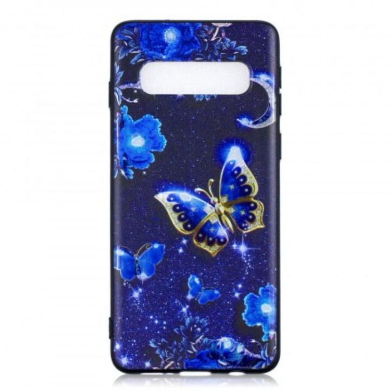 Kuori Samsung Galaxy S10 Plus Golden Butterfly