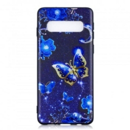 Kuori Samsung Galaxy S10 Plus Golden Butterfly