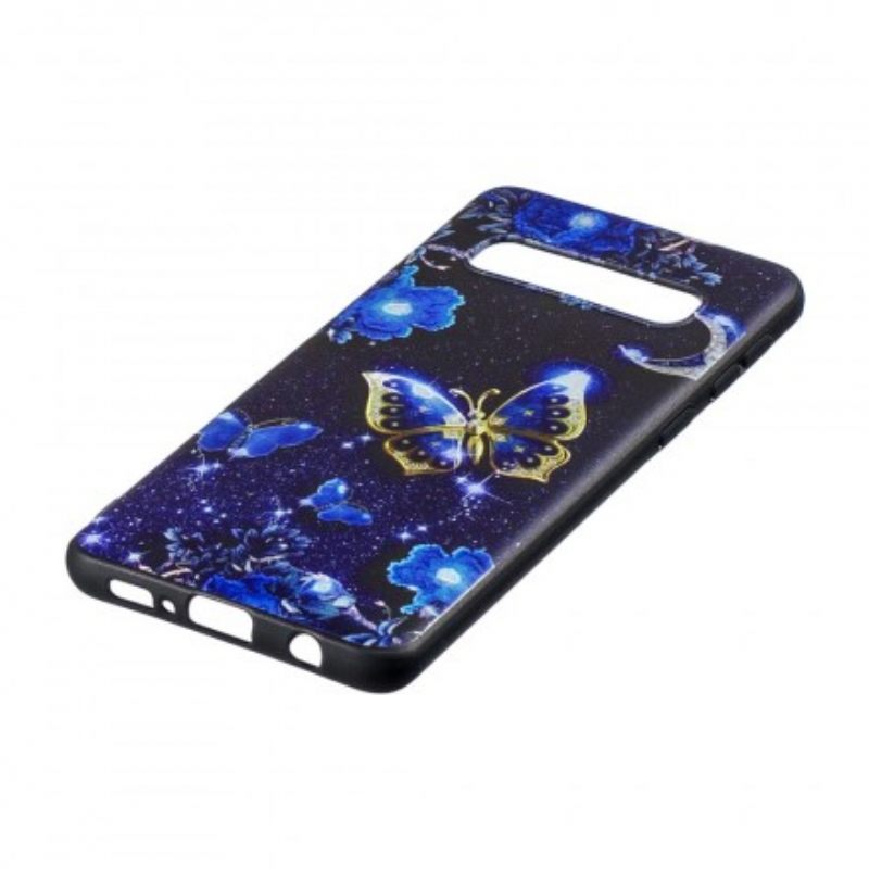 Kuori Samsung Galaxy S10 Plus Golden Butterfly