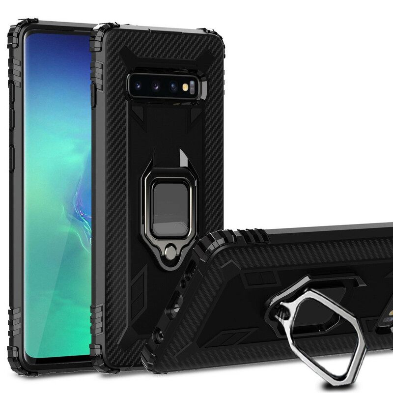 Kuori Samsung Galaxy S10 Plus Rengas Ja Hiilikuitu