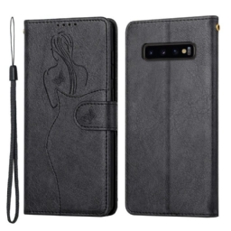 Nahkakotelo Samsung Galaxy S10 Plus Faux Leather Silhouette