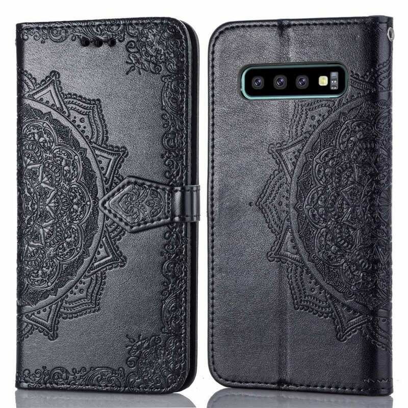 Nahkakotelo Samsung Galaxy S10 Plus Mandala Keskiaika