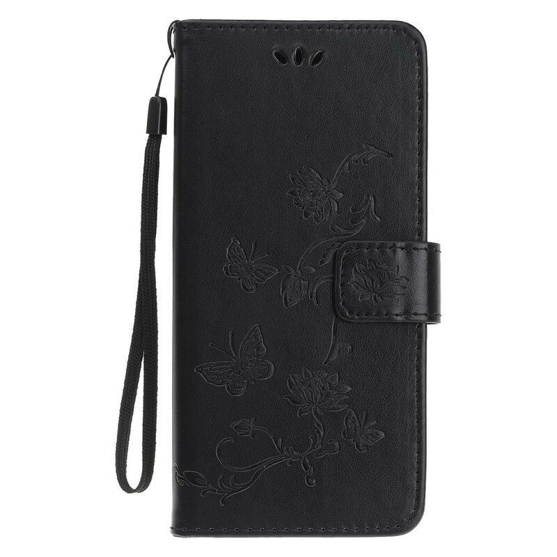 Kotelot Huawei P Smart S Suojaketju Kuori Butterflies And Flowers Strap