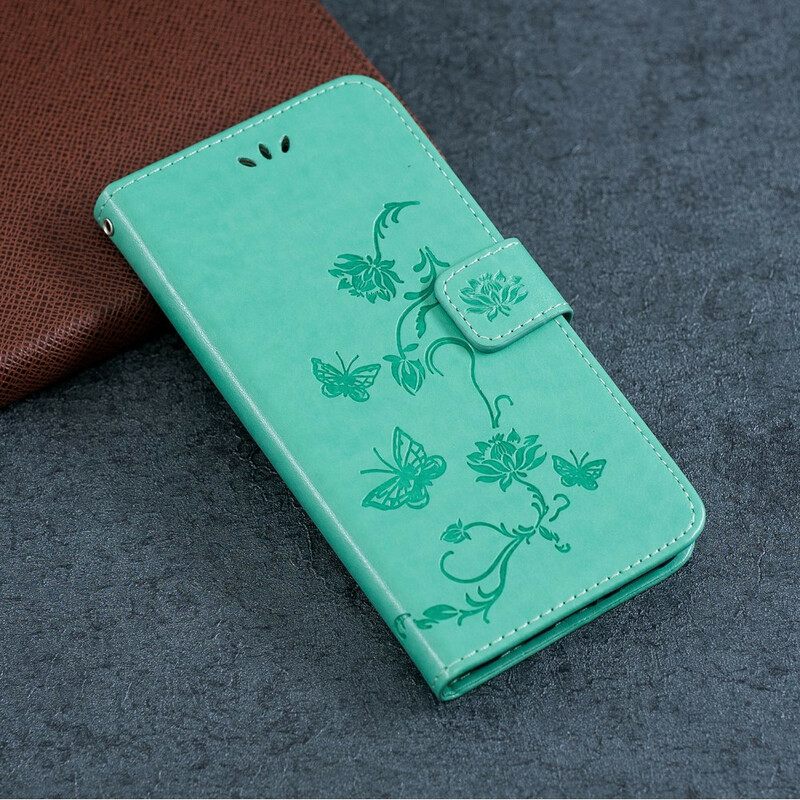 Kotelot Huawei P Smart S Suojaketju Kuori Butterflies And Flowers Strap