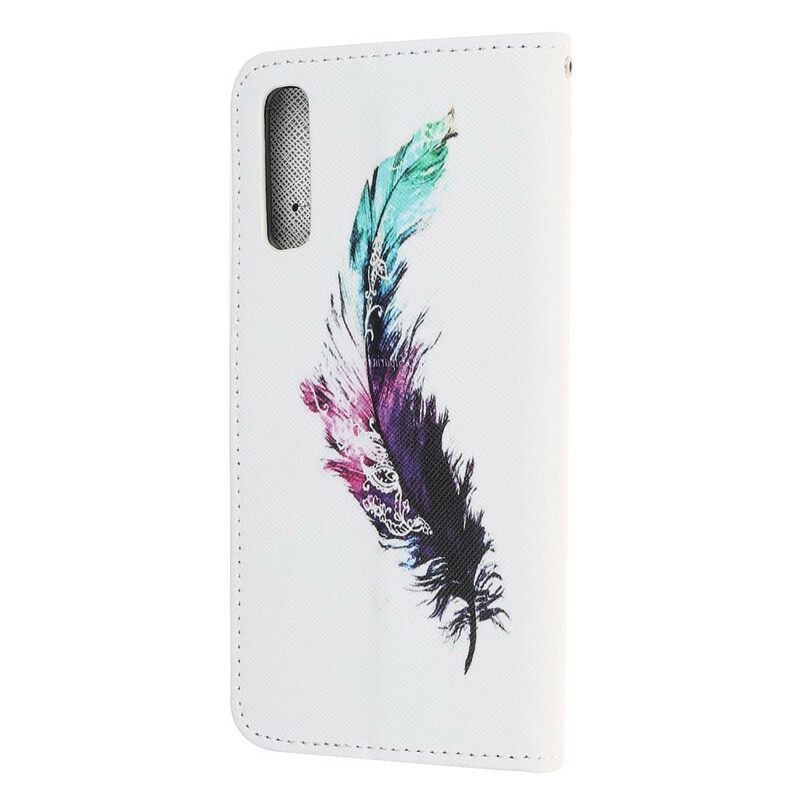 Kotelot Huawei P Smart S Suojaketju Kuori Feather Kaulanauhalla