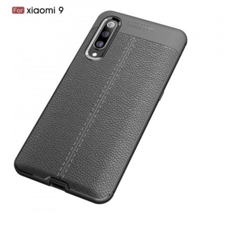 Kuori Xiaomi Mi 9 Double Line Litchi Leather Effect