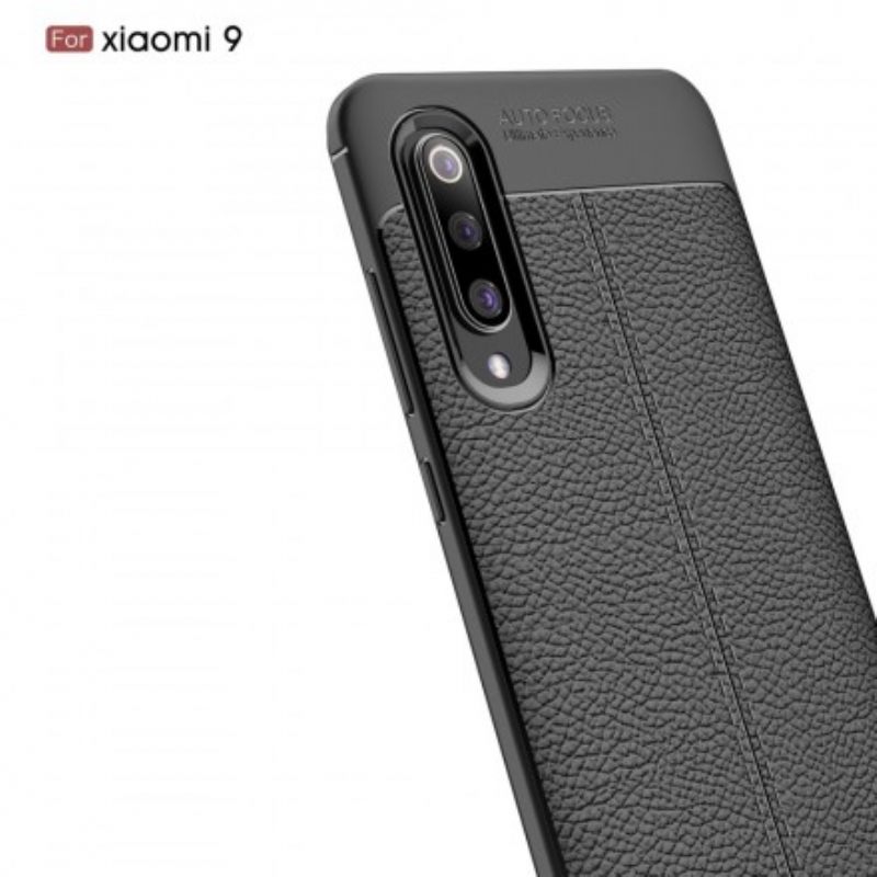 Kuori Xiaomi Mi 9 Double Line Litchi Leather Effect