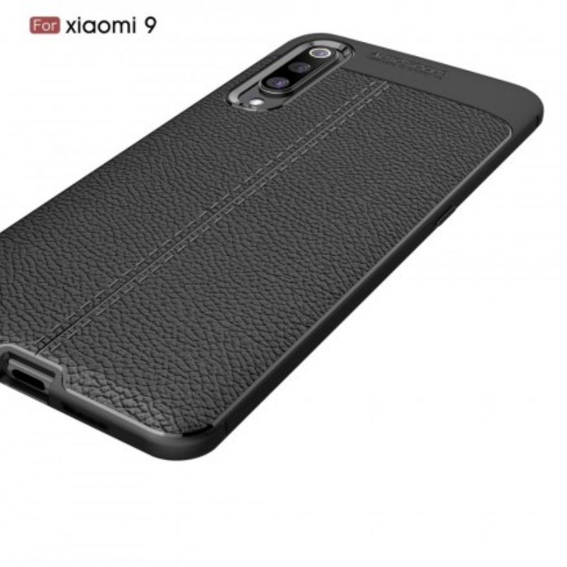 Kuori Xiaomi Mi 9 Double Line Litchi Leather Effect