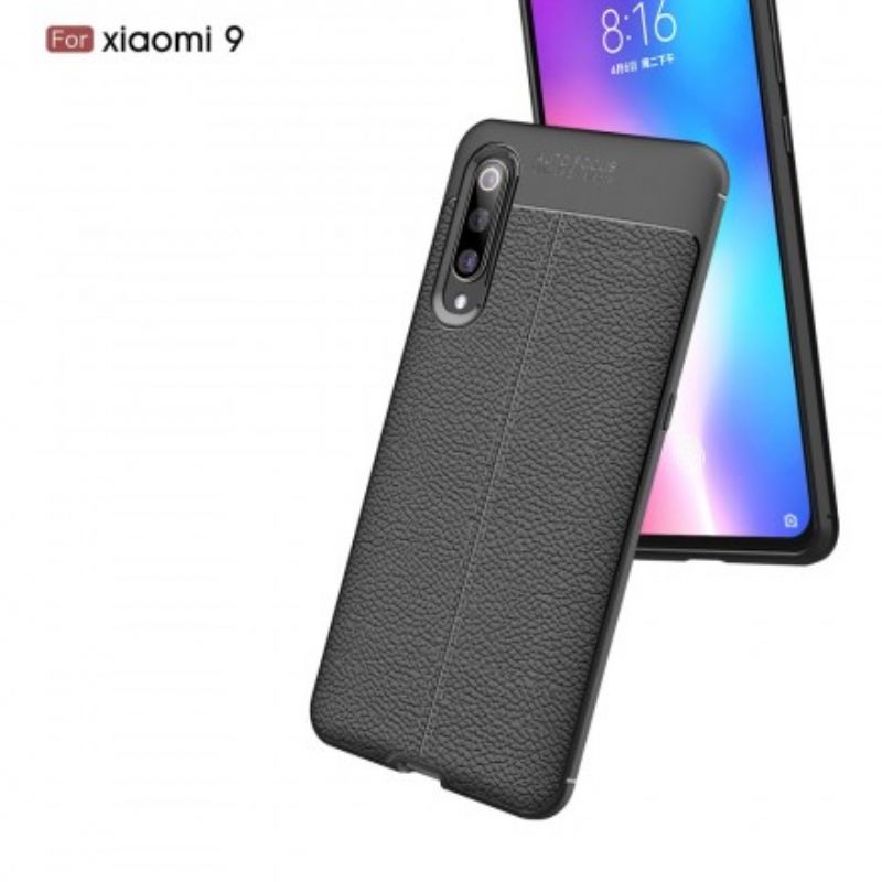 Kuori Xiaomi Mi 9 Double Line Litchi Leather Effect