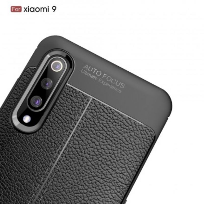 Kuori Xiaomi Mi 9 Double Line Litchi Leather Effect